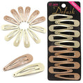 Dofash 12PCS Snap Hair Clips For Women-Non Slip & Metal Hair Barrettes, 5cm 2'' Small Clips For Thin & Fine Hair, Blonde + Light Brown