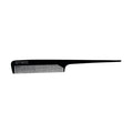 Amelia Beauty Cellulose Acetate 8in Rat Tail Comb, Handmade, Smooth Edges, Eco-Friendly Plant Based Material, Log Tail Sectioning, Course Teeth - Black Color