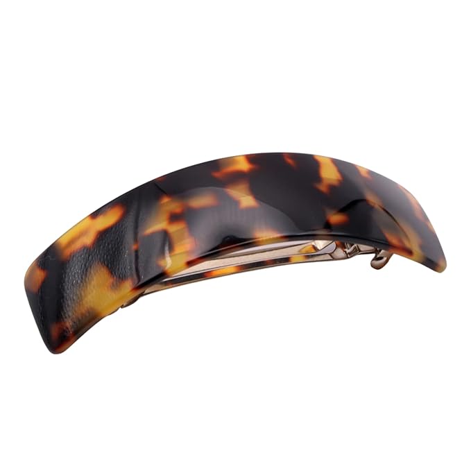 French Amie Curved Tokyo Large 3 ¾” Handmade Celluloid Automatic Volume Hair Clip Barrette (Tokyo)