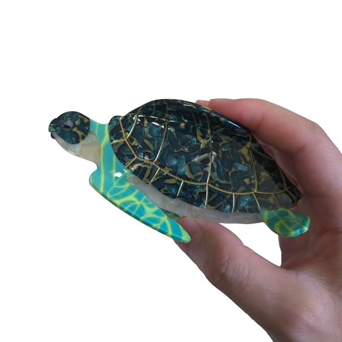 Novelty Aquatic Animals Hair Clips,Cellulose Acetate Hair Clips,Big Claw Clips for Girl,Hair Accessories (Turtle)