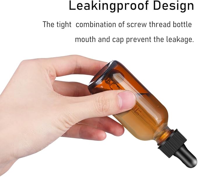 Bumobum Dropper Bottle 2 oz, 2 pack Amber Glass Eye Dropper Bottles with Labels and Funnel, Tincture Bottle with Measured Dropper - Leakproof Essential Oils Bottles for Health, Personal Care & Beauty