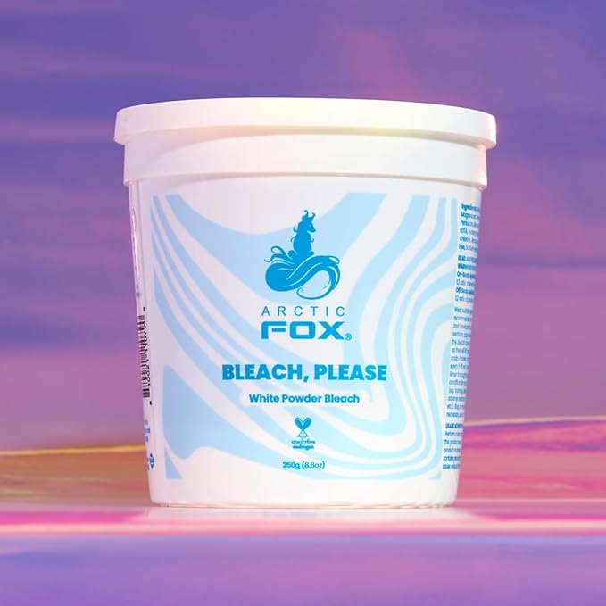 Arctic Fox Bleach Please White Powder Hair Bleach, Lifts Up to 9 Levels, Dust-Free, Vegan & Cruelty-Free, Quick-Acting Formula for Platinum Blonde, All Hair Types, 8.8 oz Tub