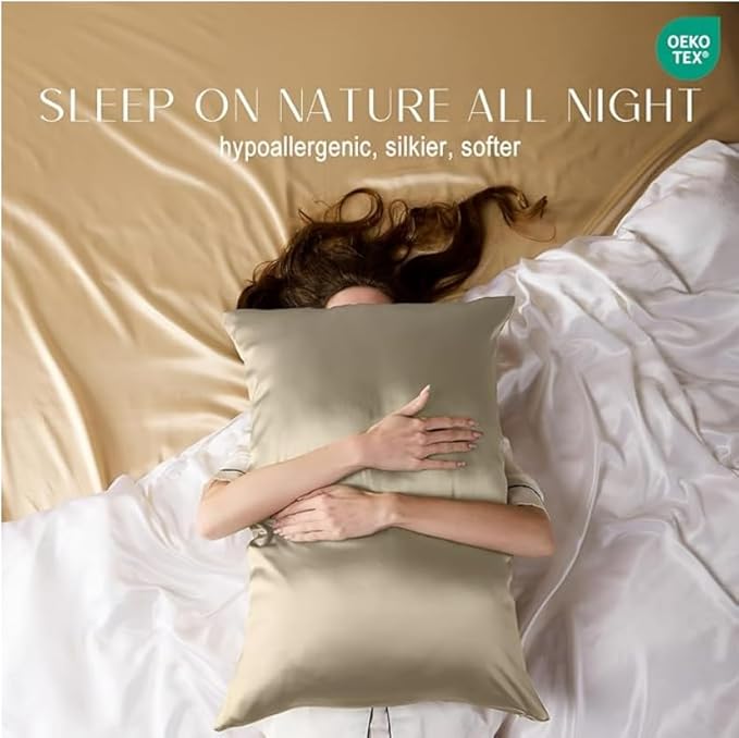 ZIMASILK 100% Pure Mulberry Silk Pillow Cases for Hair and Skin, Soft, Hypoallergenic & Smooth, Both Sides Grade 6A Silk, with Hidden Zipper, Gift for Women Men, 1pc (Queen 20''x30'', Taupe)