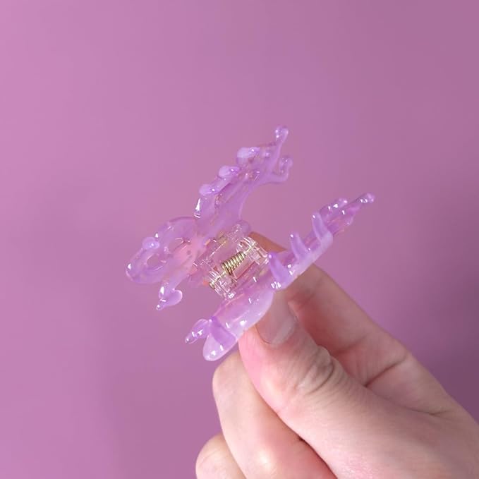 Cute Small Purple Octopus Hair Clips,Novelty Acetate Ocean Octopus Claw Clip