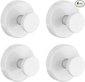 Suction Cup Hooks for Shower, Removable Towel Hooks for Bathroom Window Glass Door Wall, Bath Robe Looafh Hook for Hanging - 4 Pack, White1