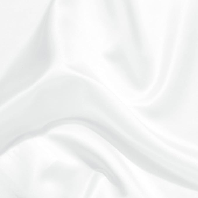 uxcell 2 Pack Silk Satin Pillowcase for Hair and Skin, Cool, Silky, Soft Breathable Pillow Cases King Size 20x36 Inch Sateen Pillowcase Snow White with Envelope Closure
