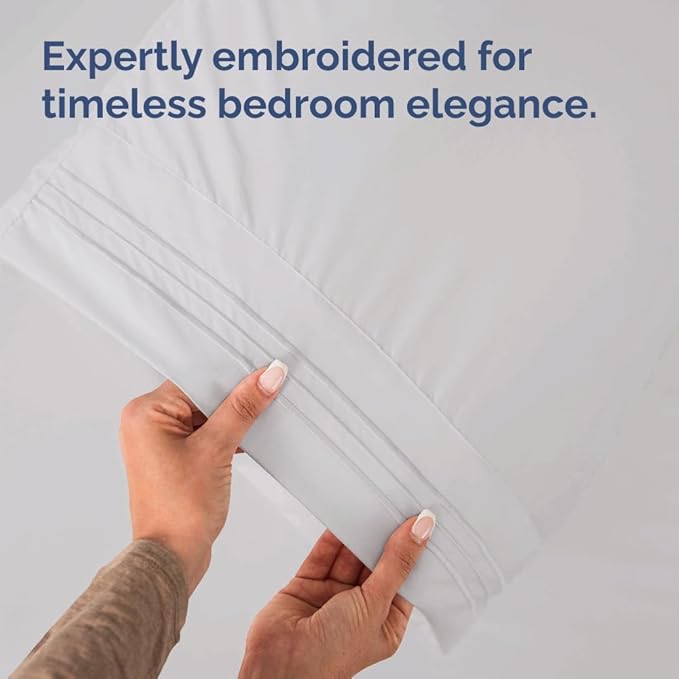 Queen Pillow Cases Set of 8 - Ultra Soft Hotel Quality Pillowcase Covers - Comfy, Cozy & Wrinkle Free - Shrink, Stain & Fade Resistant - Machine Washable Pillow Protectors - 8 Piece Set - French Grey