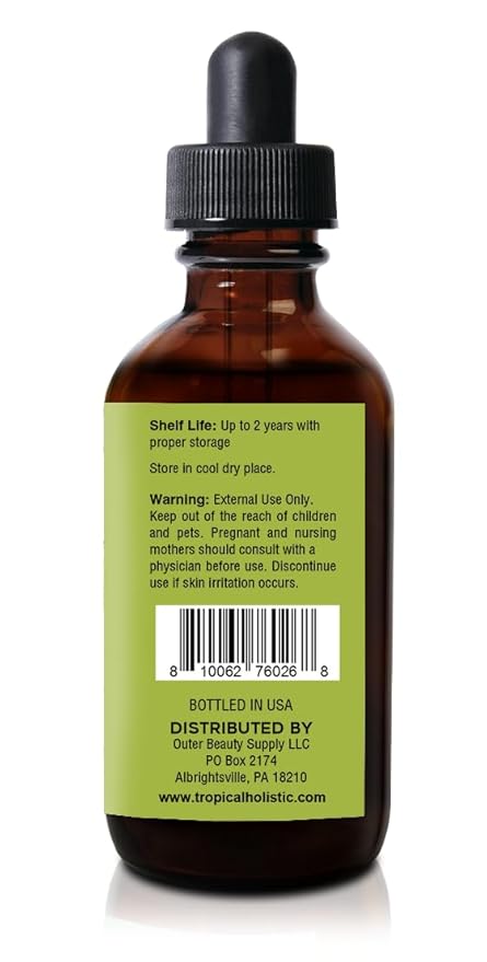 Tropical Holistic 100% Pure Organic Hemp Seed Oil (4oz) - Cold Pressed Natural Skincare for Face, Hair, Nails, Cuticles, Makeup, Massage, DIY Projects