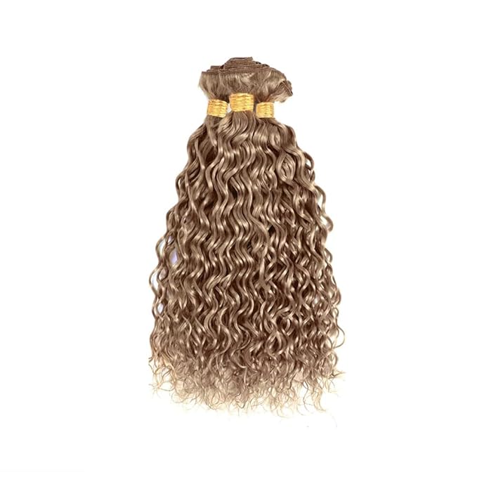Color #22 Bundles Human Hair Ash Blonde Water Wave Bundle 18 20 22 Inch Niegmeag Color #22 Wet and Wavy Bundle Hair Weave Grey Blonde Color 300g