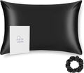 ALASKA BEAR Silk Pillowcase for Hair and Skin Beauty Sleep 100 Real Mulberry Silk Anti-Aging Pillow Slip Case Cover King Size with Zipper (1pc, Black)