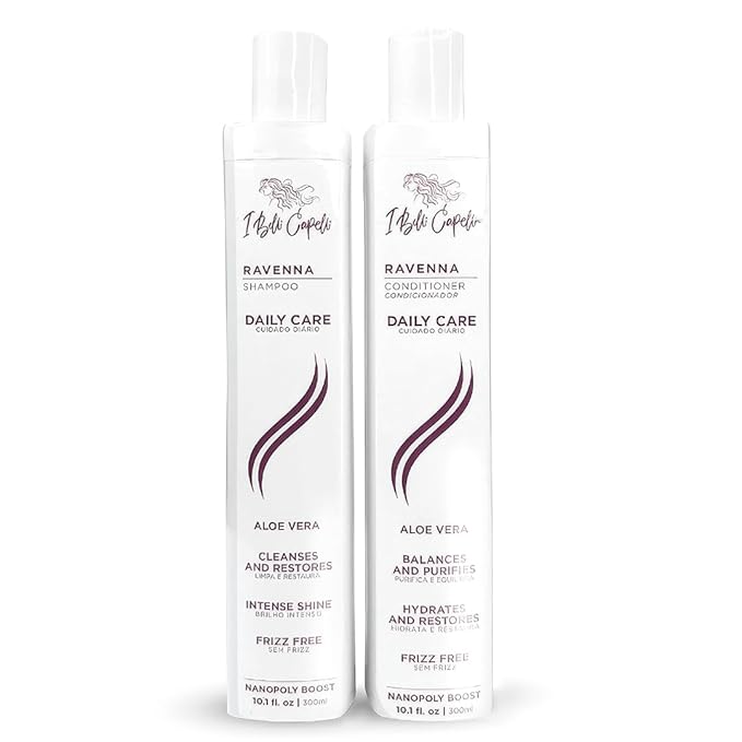 Ravenna Aloe Vera Shampoo & Conditioner Set – Sulfate & Paraben-Free, Deep Moisture, Breakage Reduction for Dry, Damaged & All Hair Types, 2×300ml (10.1 fl oz each)