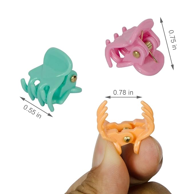 50 PCS Mini Hair Claw Clips， Bangs Strong Grip Multifunction Clamp Clips. (Macaron)