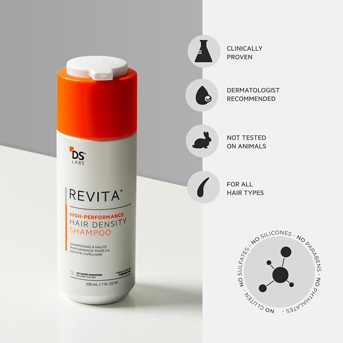 DS Labs Revita Shampoo, 100 mL – Scalp Refreshing Cleanse for Fuller Looking, Volumizing, Lightweight Hydration, Sulfate & Silicone Free, Color Safe, For Men & Women