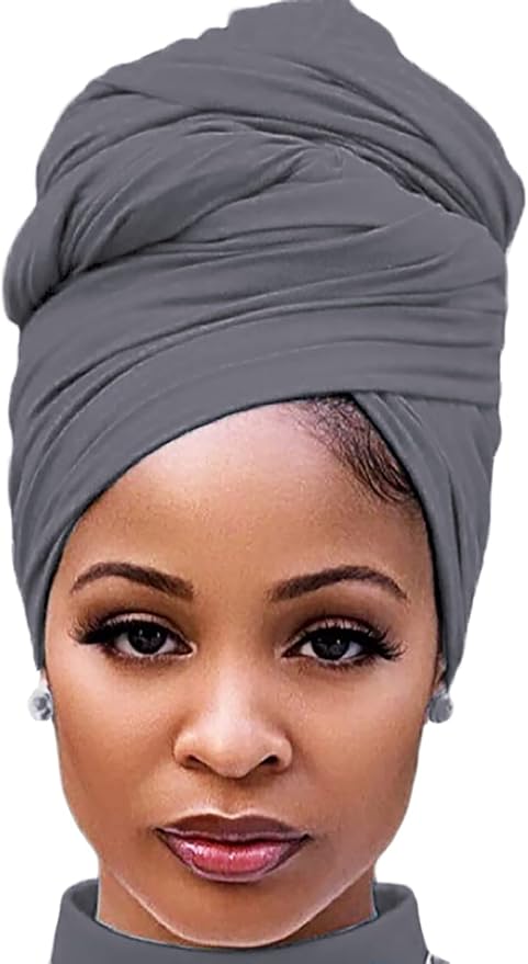 Harewom Head Wraps for Black Women Stretch Head Scarf Long African Hair Wraps Turban Headwraps Jersey Headbands