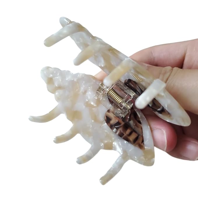 Spiral Conch Claw Clip,Acetate Hair Clips,Small Claw Clips for Women,Brown