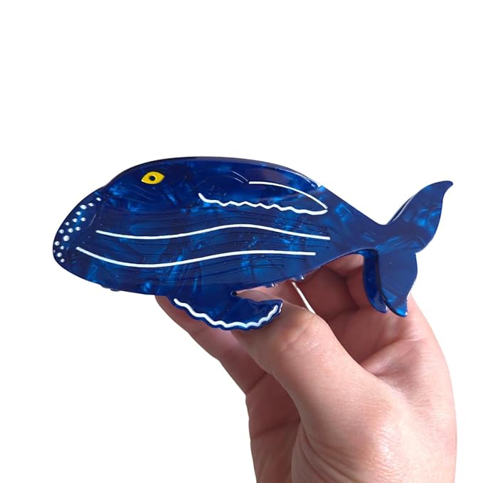 Novelty Blue Whale Hair Clips,Cute Acetate Hair Clip,Big Claw Clips for Women