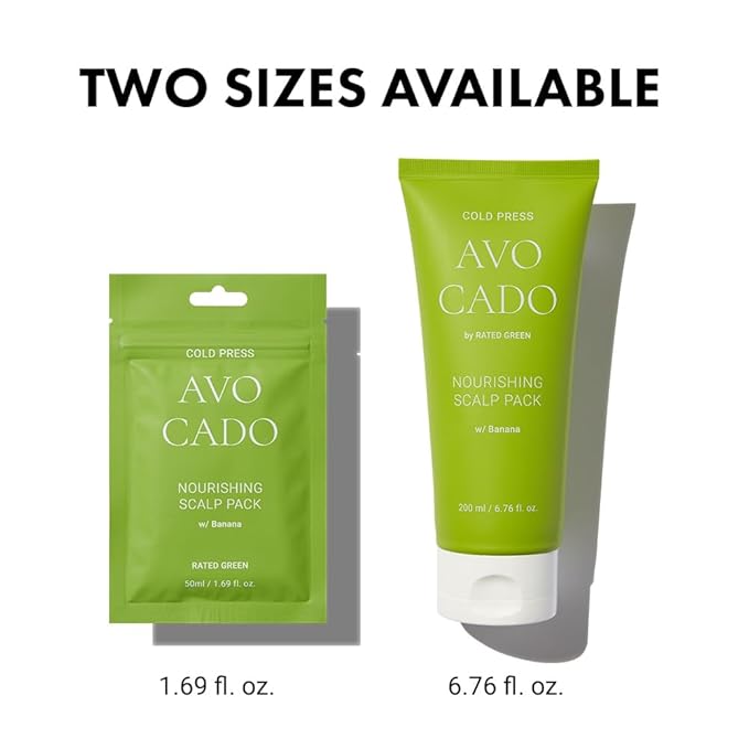 "RATED GREEN Cold Brew Avocado Nourishing Scalp Pack w/Banana, 1.69 Fl. Oz Deep Conditioning, Hydrating Hair Mask for Dry Damaged Hair, Pack of 5"