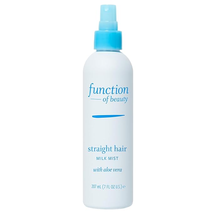 FUNCTION OF BEAUTY Customizable Leave-In Milk Mist for Straight Hair, 7 oz - Leave In Conditioner With Aloe Vera, Sulfate-Free, Infuses Hydration for Weightless Shine