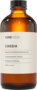 VINEVIDA Cassia Essential Oil 4 oz - Undiluted Candle Scent DIY Scents for Candlemaking Bulk Soap Making Safe Skin, Pack of 1,4 Fl Oz,120 milliliters,7.18 Ounces, (4OZV-OBP-CAS-SIA-120ML)