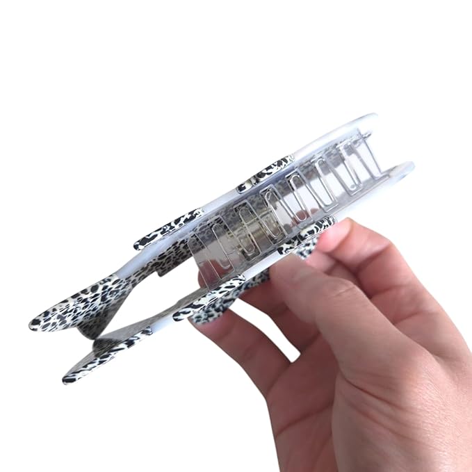 Novelty Grouper Fish Hair Clips,Cute Acetate Hair Clip,Big Claw Clips for Women,White