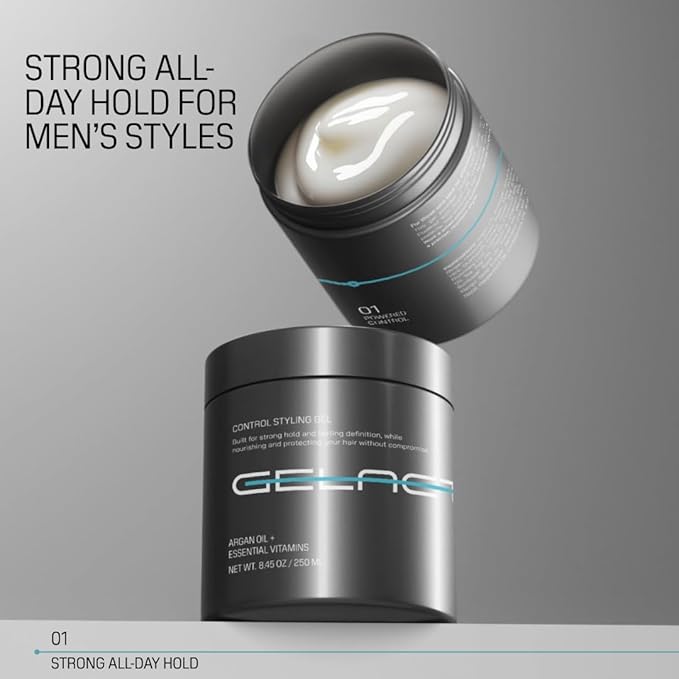 Max Control Hair Gel for Men, Alcohol-Free, Strong Hold Styling Gel, Natural Extracts for Long-Lasting Hold and Shine, Slick Back Hair Style 32 oz