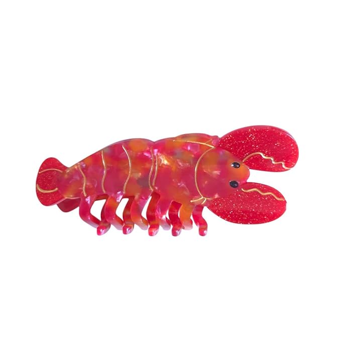 Cute Ocean Red Lobster Hair Clips,Novelty Acetate Lobster Claw Clip