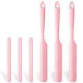 6PCS Silicone Wax Applicator Sticks, Pink Reusable Hard Wax Spurtle Spatula Non-stick Stirring Wand Hair Removal Sticks Applicator Spatula for Home Salon Body Use
