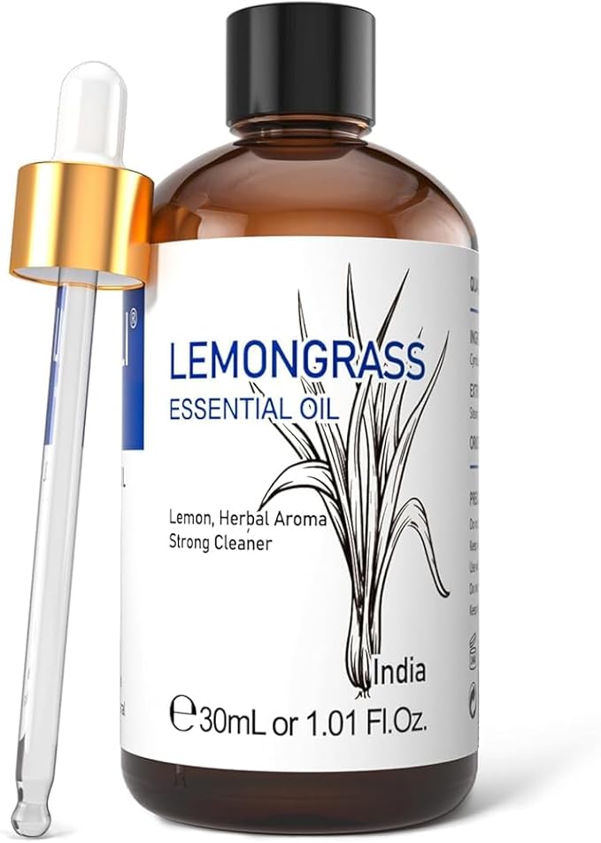 HIQILI Essential Oil, 100% Pure Natural Undiluted - Lemongrass - 1.01 Fl. Oz