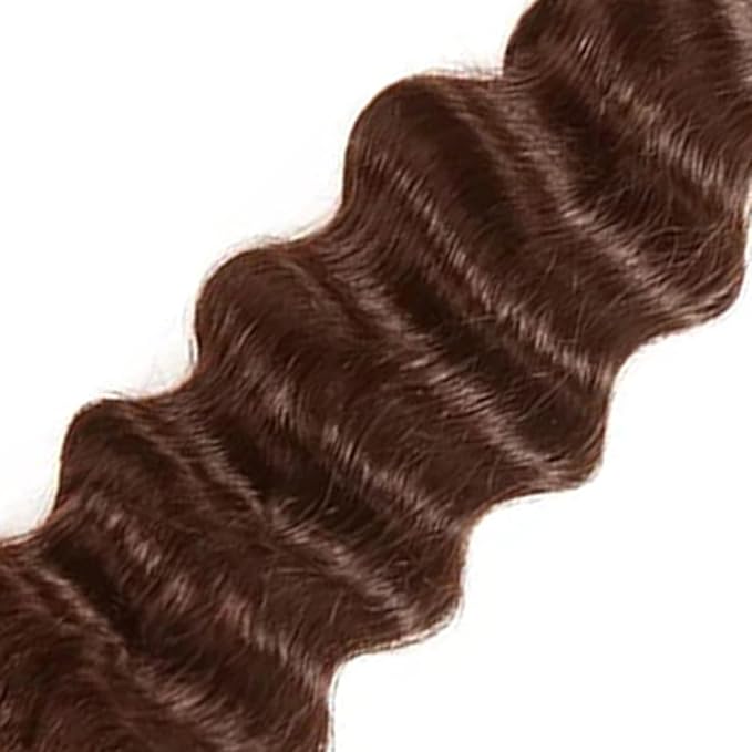 Color 4 Human Hair Bundles Chocolate Brown Deep Wave Bundles Niegmeag Unprocessed Peruvian Virgin Remy Hair Single Bundle 24 Inch Double Weft Hair Weave