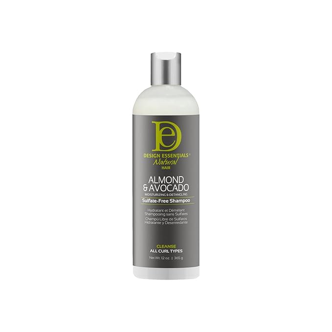 Design Essentials Natural Almond & Avocado Moisturizing & Detangling Sulfate-Free Shampoo, 12 Ounce