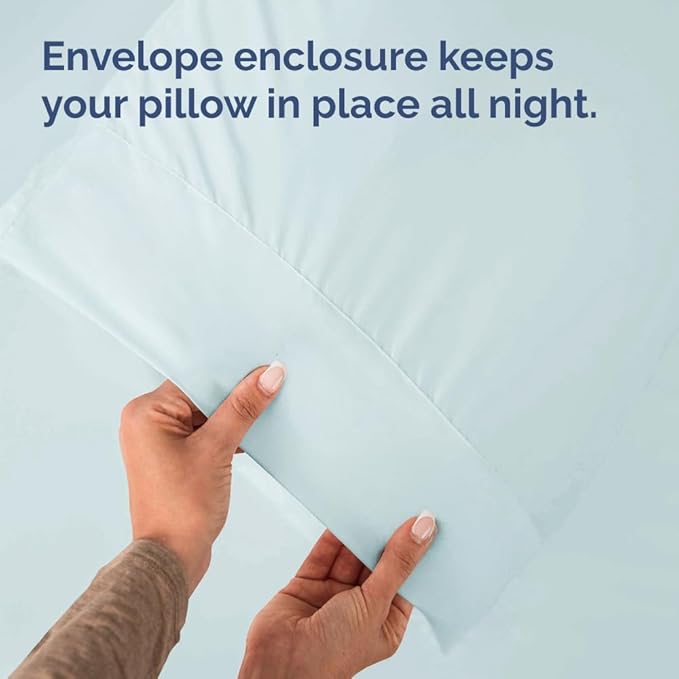 Queen Pillow Cases - 2 Pack - Super Soft Pillowcase Covers - Envelope Enclosure - Hotel Quality Pillow Protectors - Wrinkle Free, Shrink and Stain Resistant - Machine Washable - 20" x 30" (Ice Blue)