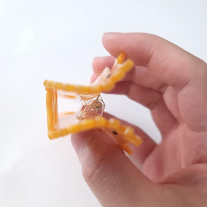 Orange Hippocampus Claw Clip,Acetate Hair Clips,Small Claw Clips for Women
