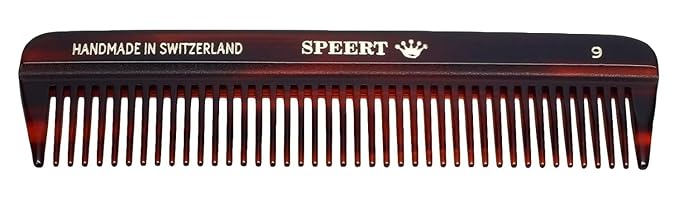 #9 Handmade Wide Tooth Comb Tortoise Havana Acetate Thick Coarse Curly Detangling Parting Grooming Teasing Hair Styling Hairdresser Barber Hairdressing Wet Dry Pocket Travel Women Men Kids