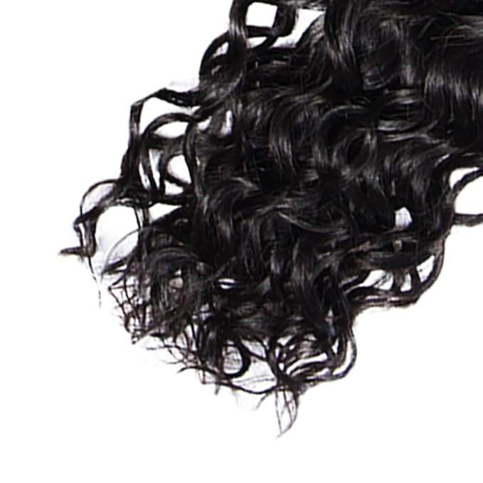 Bundles Human Hair Natural Black Water Wave Bundles 24 Inch Niegmeag Brazilian Virgin Remy Hair Extensions Double Weft Color 1B Wet and Wavy Bundle Hair Weave