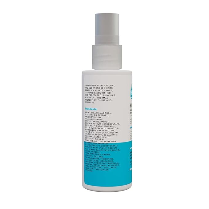 Hidratei Brazilian Healthy Leave In Conditioner Anti-Frizz Spray | Vegan Hair Treatment for All Hair Types | 24+ Hour Protection from UV, Heat, & Frizz | Reduces Breakage 2.03 Oz
