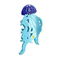 Cute Blue Jellyfish Hair Clip,Funny Acetate Claw Clips for Women