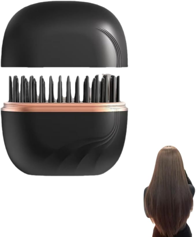 Mini Straightener, Rechargeable Portable Hair Straightener Brush, Cordless and Portable,Travel Straightene Mini,Fast Heating,Suitable for Travel (Black)