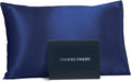 Fishers Finery 19mm 100% Pure Mulberry Silk Pillowcase, Quality Tested (Navy, K)