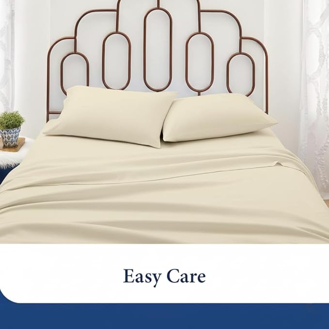 SKY BEDDINGS Queen Pillowcase Set of 2 - Soft Brushed Microfiber Pillow Cases with Envelope Clouser - Wrinkle-Free, Fade-Resistant Pillow Covers - 20 x 30 Inches, Ivory