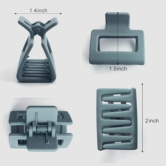 4 PCS Matte Square Hair Claw Clips for Thick Hair - Cute Hair Clips for Women
