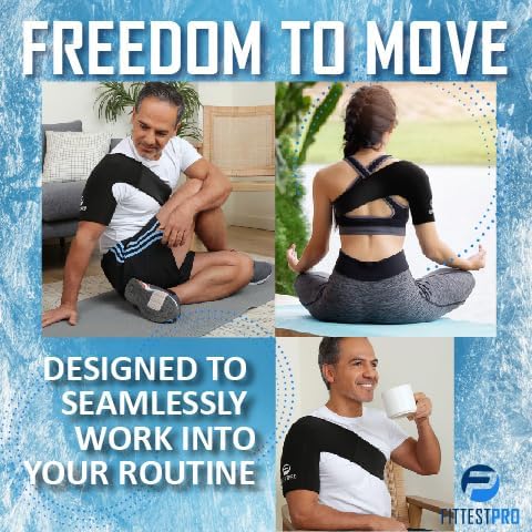 Shoulder Ice Pack Wrap (XL) for Pain Relief, Reusable Cold Therapy Wrap for Tendonitis, Swelling, Rotator Cuff, and Recovery