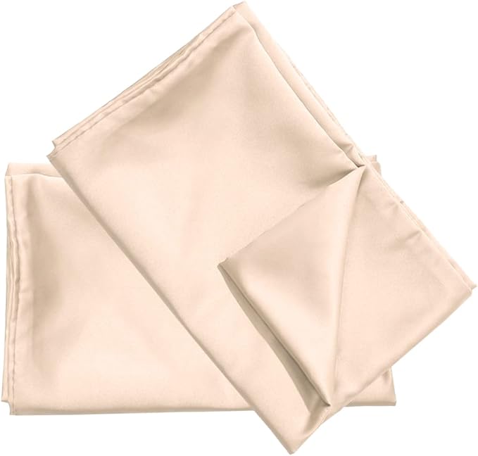 uxcell 2 Pack Silk Satin Pillowcase for Hair and Skin, Cool, Silky, Soft Breathable Pillow Cases Travel Size 14x20 Inch Sateen Pillowcase Light Tan with Envelope Closure