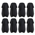 Black Waterproof Hair Salon Cape Professional Barber Cape with Metal Snap Closure Hair Cutting Cape (Black-8 Pack)
