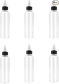 6 Pcs Dispensing Bottles, 4oz Plastic Boston Squeeze Bottles with Twist Top Cap