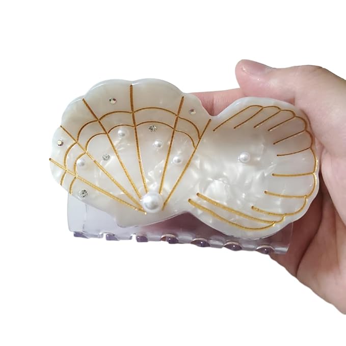 Pearl Mussel Claw Clip,Acetate Hair Clips,Small Claw Clips for Women