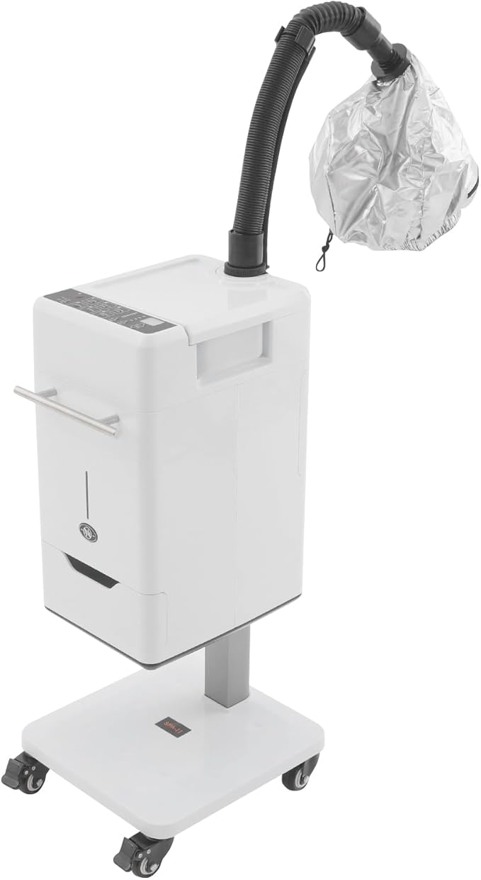 Nano Hair Steamer, Professional Micro-Mist Hair Steamer 6 Modes Adjustable, Floor Type 360° Rotation Universal Wheel for Hair Deep Care Hair Repair Salon Spa (White Stye)