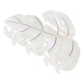 White Leaf Hair Claw Clip 3.5 Inch Strong Hold Hair Grip Clip French Design Women Girls Hair Accessories for Thick Thin Hair