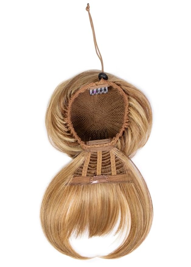 Hairuwear Hairdo Trendy Fringe and Bun Hairpiece With Fashionable Bangs and Side Piece, SS14/88 Rooted Golden Wheat