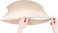Anti Acne Pillowcase - King Size 20"x36" with Zipper, Premium 75% Viscose Derived from Bamboo, 25% Modal Blend, Beige, 1 Piece - Cooling Silky Satin Pillow Case - Oeko-TEX Certified