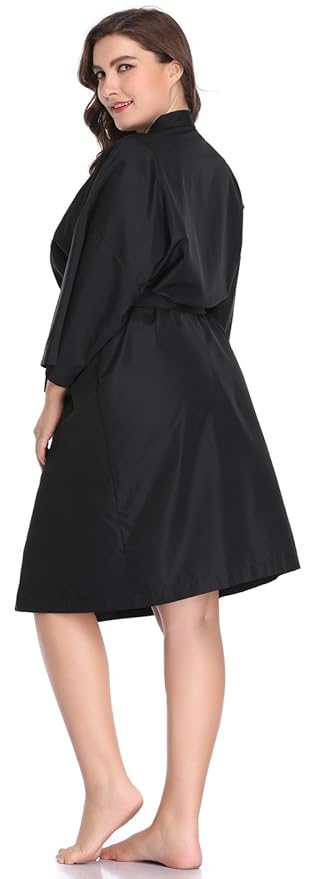 PERFEHAIR Salon Robes Smock for Clients, Hair Salon Client Gown Cape, Black